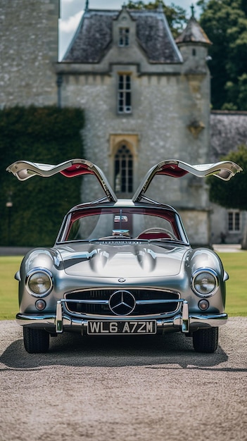 Foto o mercedes-benz 300 sl, código de chassi w198, é um supercarro de dois carros produzido pela alemã mercedes-benz.