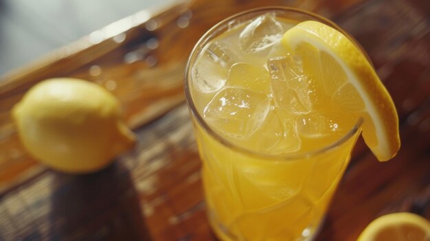 Foto o mocktail dos primeiros dias é uma mistura refrescante de cidra de maçã, sumo de limão fresco e um toque de mel.
