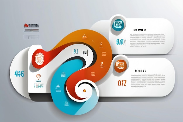 O modelo de design infográfico pode ser usado para opções de layout de fluxo de trabalho e web design
