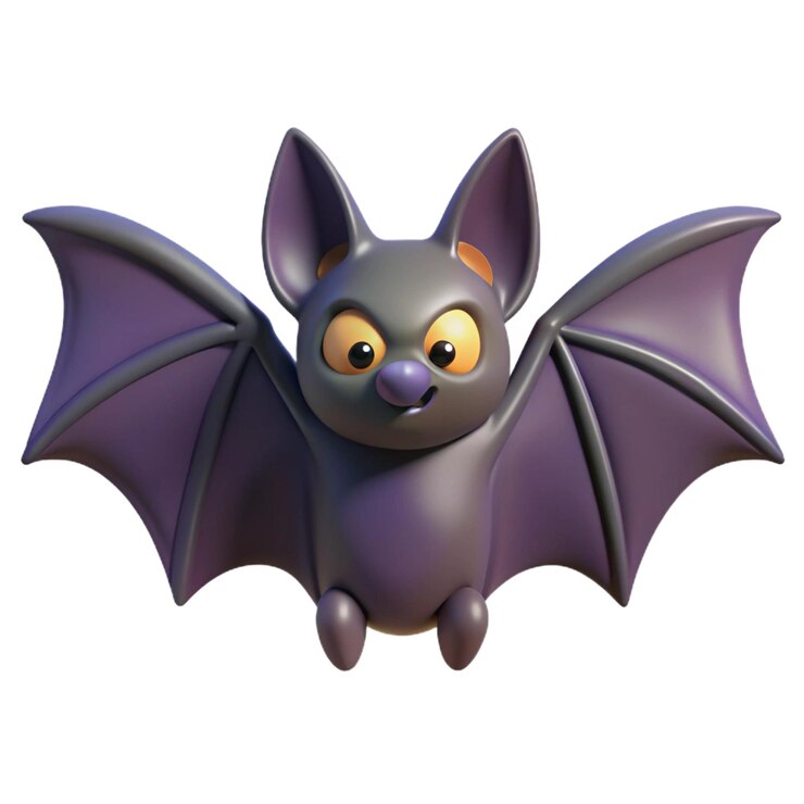 Foto o morcego em elementos 3d
