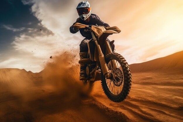 O motociclista off-road enfrentando desafios off-road