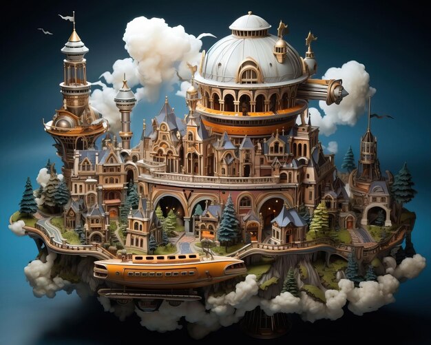 O mundo do steampunk é capturado em uma intrincada escultura de papel 3D