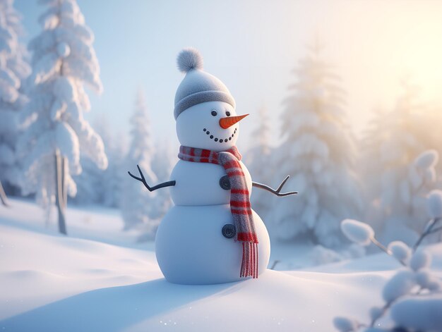 O Natal 3D do boneco de neve alegre39