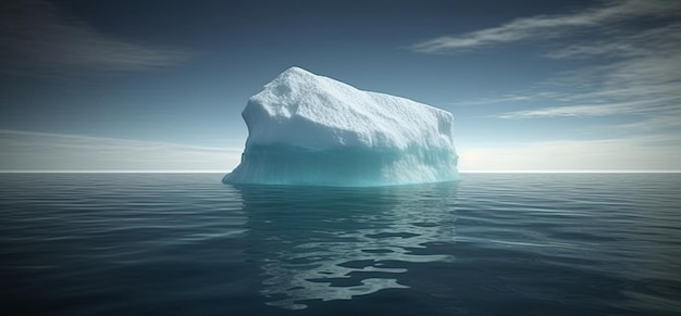 O navio navega cautelosamente ao redor do iceberg flutuante Criando usando ferramentas generativas de IA