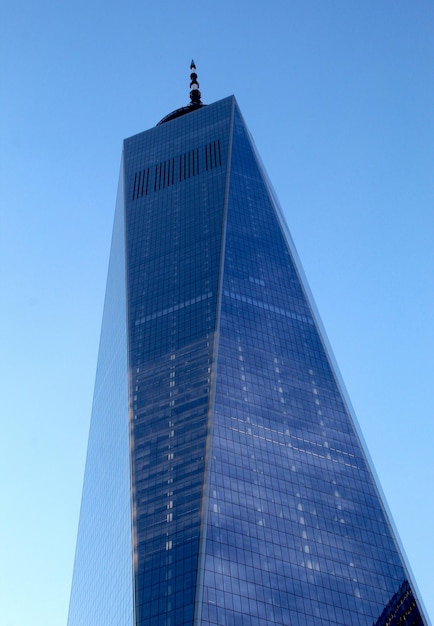 Foto o novo edifício do distrito financeiro é o edifício mais alto do mundo.