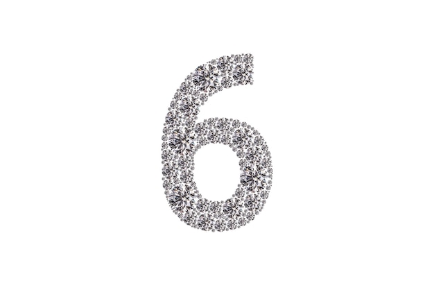 O número 6 é feito de cristais.
