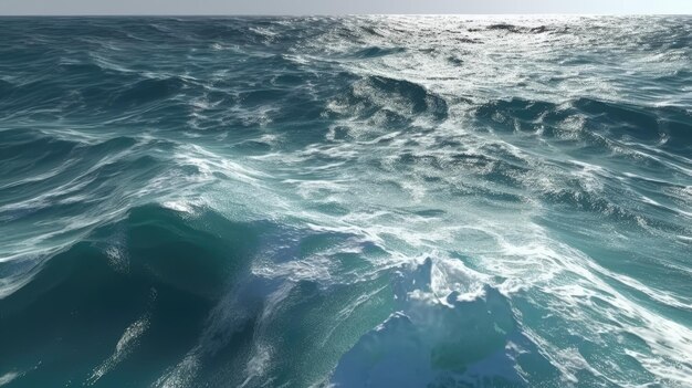 O oceano é azul e o céu é azul