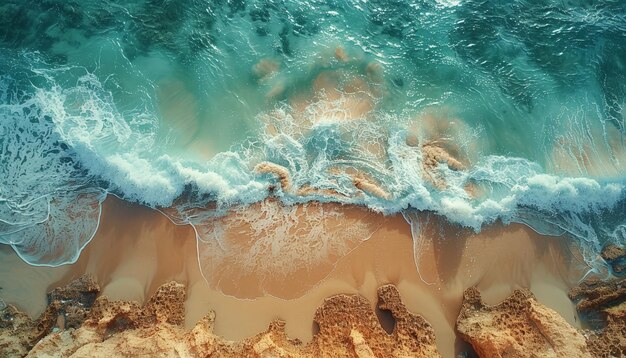 Foto o oceano está calmo e as ondas são pequenas