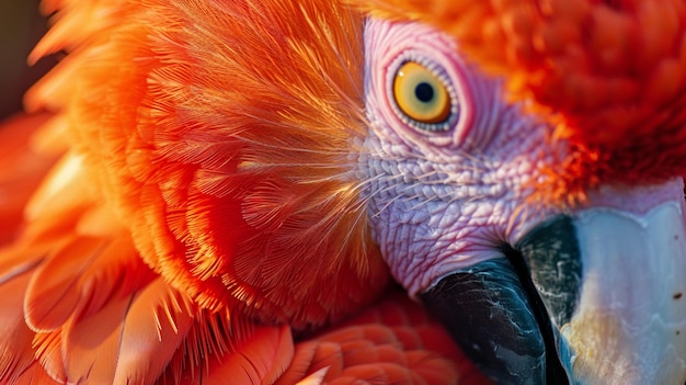 Foto o olho de um papagaio