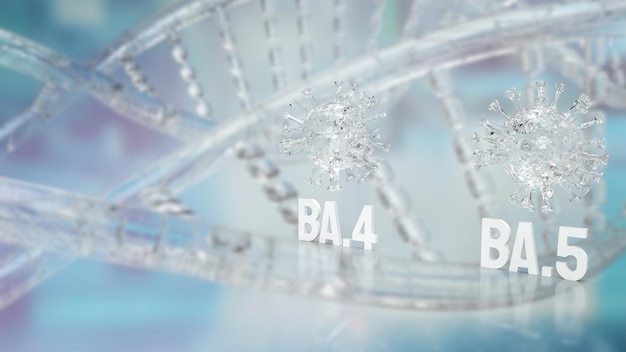 O omicron ba4 e ba5 para sci ou renderização 3d de conceito médico