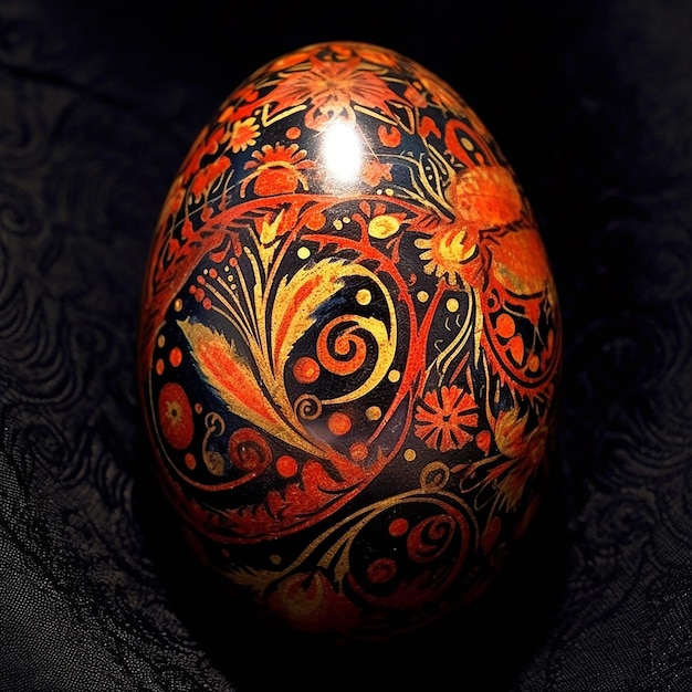 O ovo adornado com intrincados motivos de batik capturando a elegância cultural em uma tela delicada