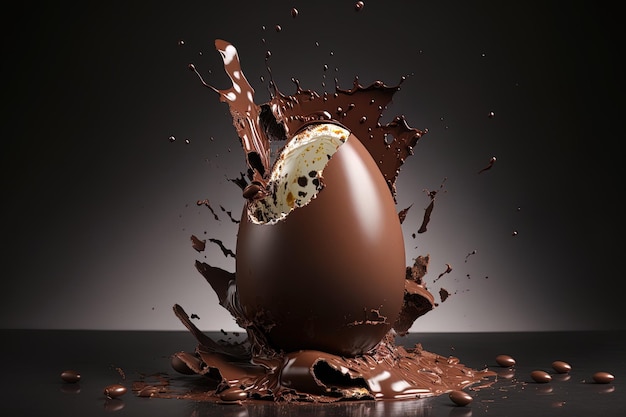 O ovo de chocolate explodiu