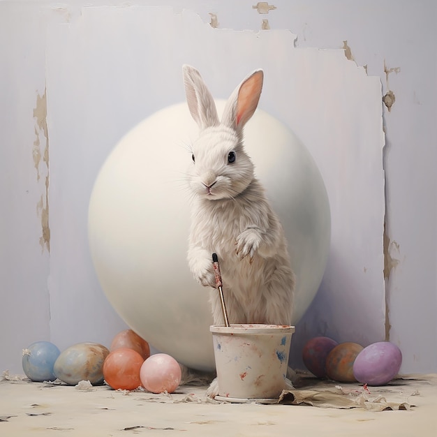 Foto o ovo de páscoa gigante da bunny crafts