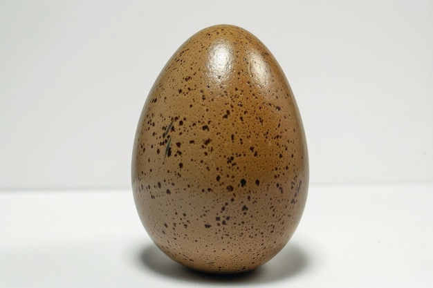 Foto o ovo do falcão com uma concha lisa de cor castanho claro em fundo branco