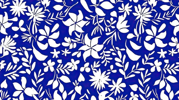 O padrão azul e branco é da coleção de flores