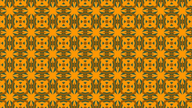 o padrão das folhas e flores em laranja e verde.