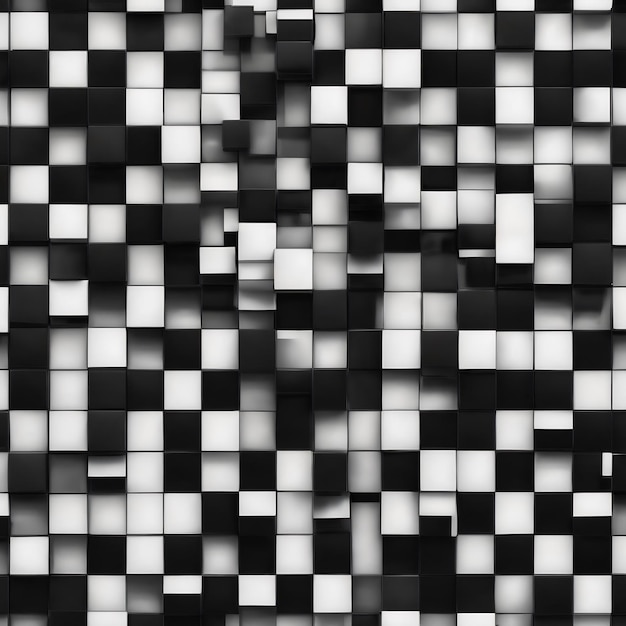 O padrão dos quadrados é preto e branco.
