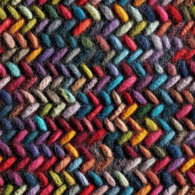 O padrão único em um pedaço de tweed multicolorido