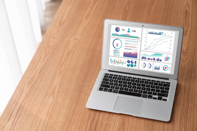 O painel de dados de negócios fornece análise de inteligência de negócios moderna para o planejamento de estratégia de marketing