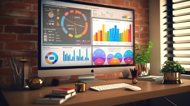 O painel de dados de negócios fotográficos fornece análises modernas de inteligência de negócios para planejamento de estratégia de marketing