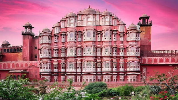 O palácio de Hawa Mahal, em Jaipur