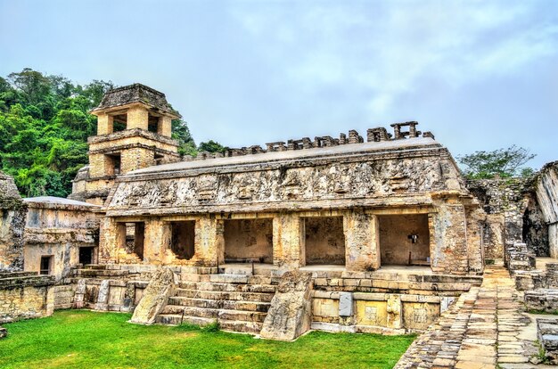 O Palácio do Sítio Arqueológico Palenque Maya. Patrimônio mundial da UNESCO no México