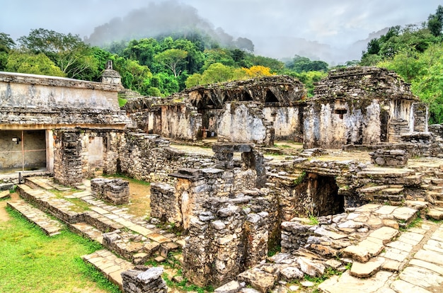 O Palácio do Sítio Arqueológico Palenque Maya. Patrimônio mundial da UNESCO no México