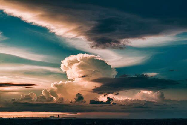 O papel de parede Sky vista apresenta o céu com nuvens em formação dinâmica