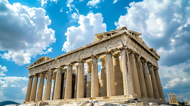 Foto o partenão é um antigo templo na acrópole de atenas, na grécia