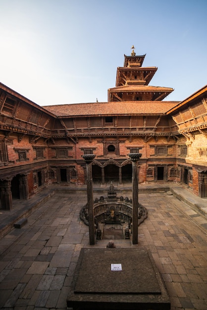 O pátio do palácio de bhaktapur