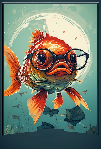 O peixe-dourado enfrenta uma nova tendência no design de cartazes