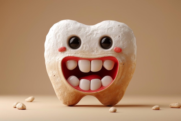 O personagem de desenho animado do dente é um dentista uma ilustração de mascote de dentista bonito