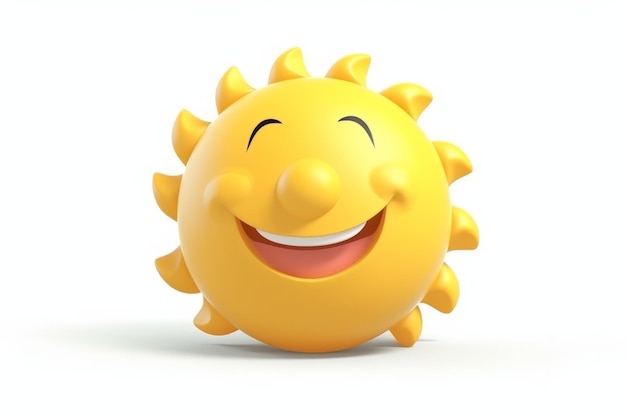O personagem de desenho animado do sol amarelo sorri ilustração