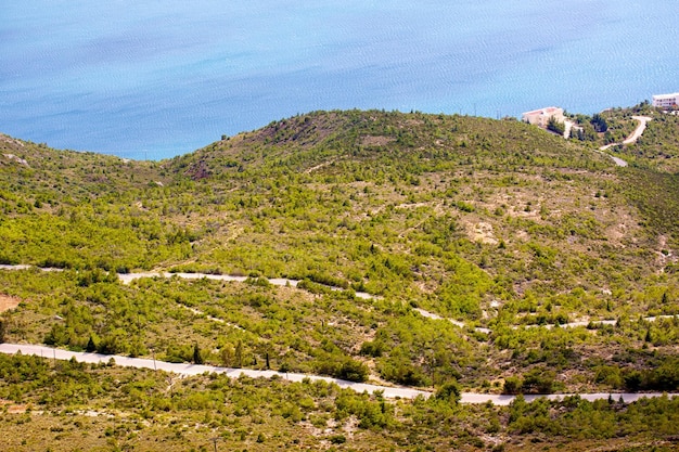 O pico mais alto do Monte Olimpo na Grécia