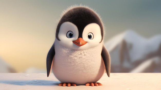 O pinguim é um pinguim com um sorriso.