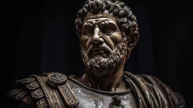 O poderoso imperador romano com uma presença dominante gerada por IA