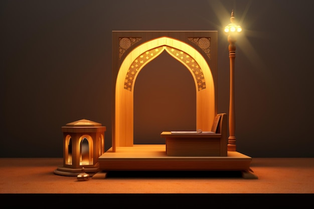 O pódio islâmico cerimonial gera Ai
