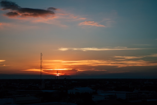 O pôr do sol da cidade