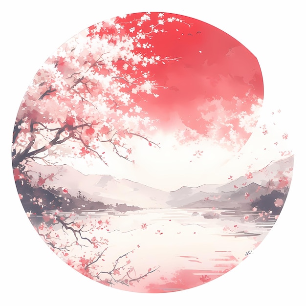 O pôr-do-sol de Sakura Blossom