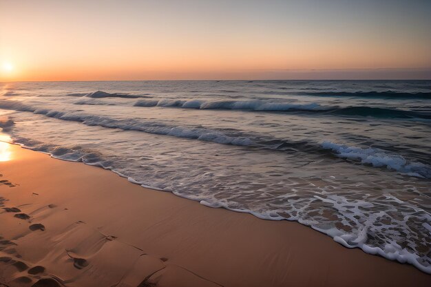 O pôr-do-sol na praia