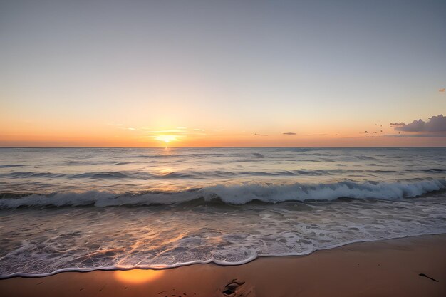 O pôr-do-sol na praia