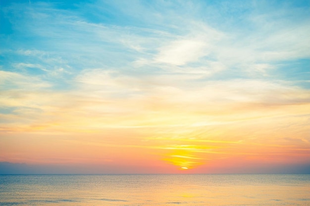 O pôr-do-sol na praia