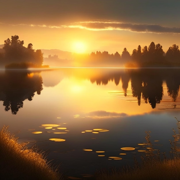 O pôr-do-sol na Suécia e na Småland esta atmosfera de luz é única uma belas férias