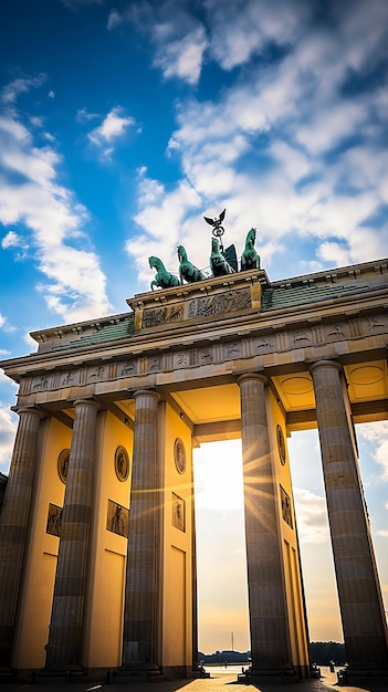O Portão de Brandeburgo é um edifício monumental em Berlim que simboliza a Paz