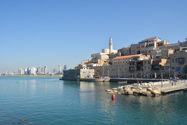 O porto e a cidade velha de Jaffa em Tel Aviv