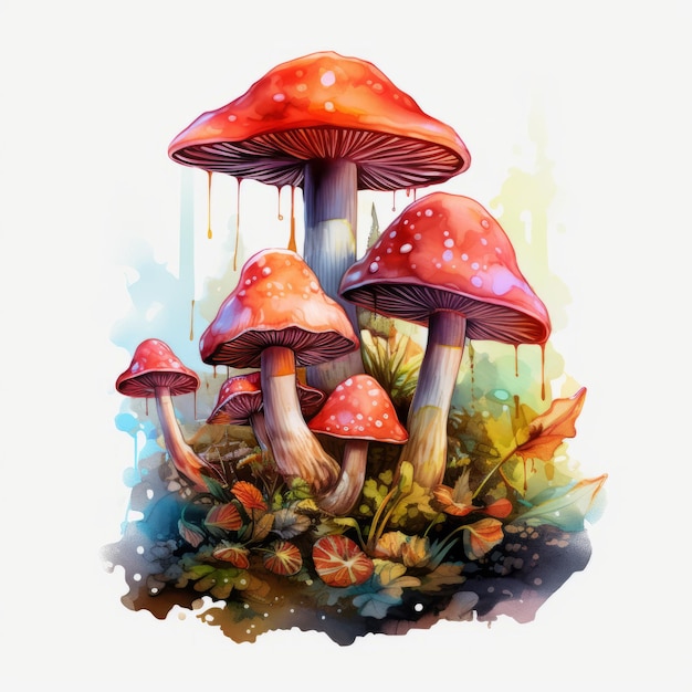 O prazer de explorar o mundo vibrante dos coloridos pincéis de cogumelos na água