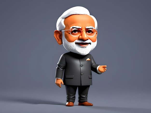 O primeiro-ministro indiano, Narendra Modi, em posição de pé