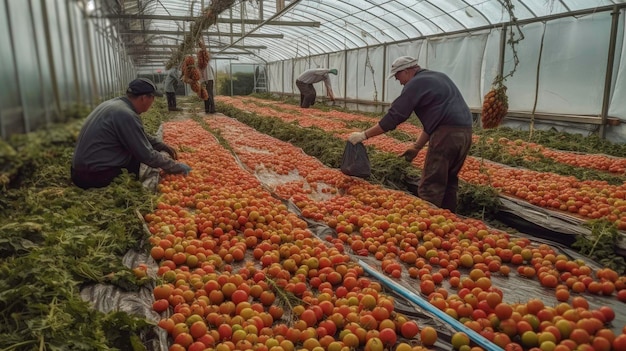 O processo de cultivo de vegetais ecológicos na estufa