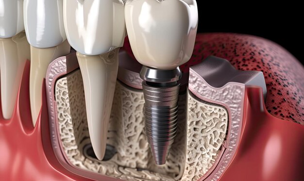 Foto o processo de implantação na odontologia com ia generativa