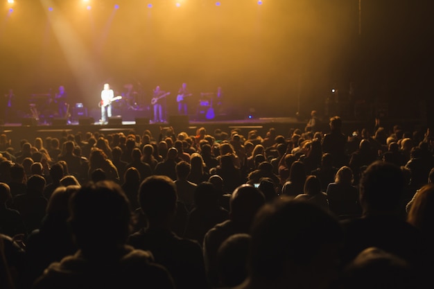 O público assistindo ao show no palco